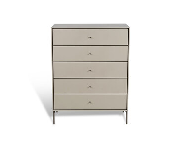 Volt Byrå 5 Lådor | Beigelack och med ben av rostfritt stål