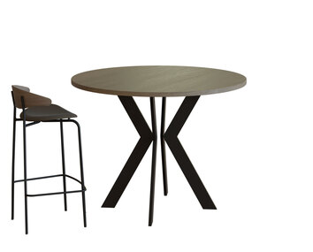 Monogram barbord i gråbrunoljad ask C20 och Ram Steel barstol