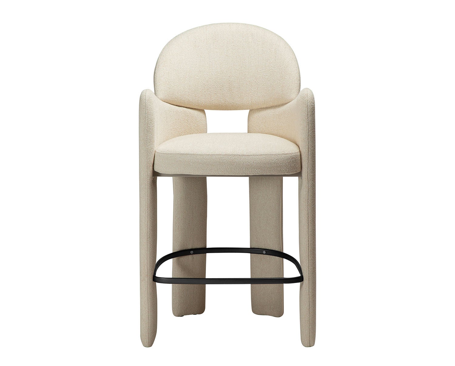 Aole barstol i simply beige bouclé framifrån