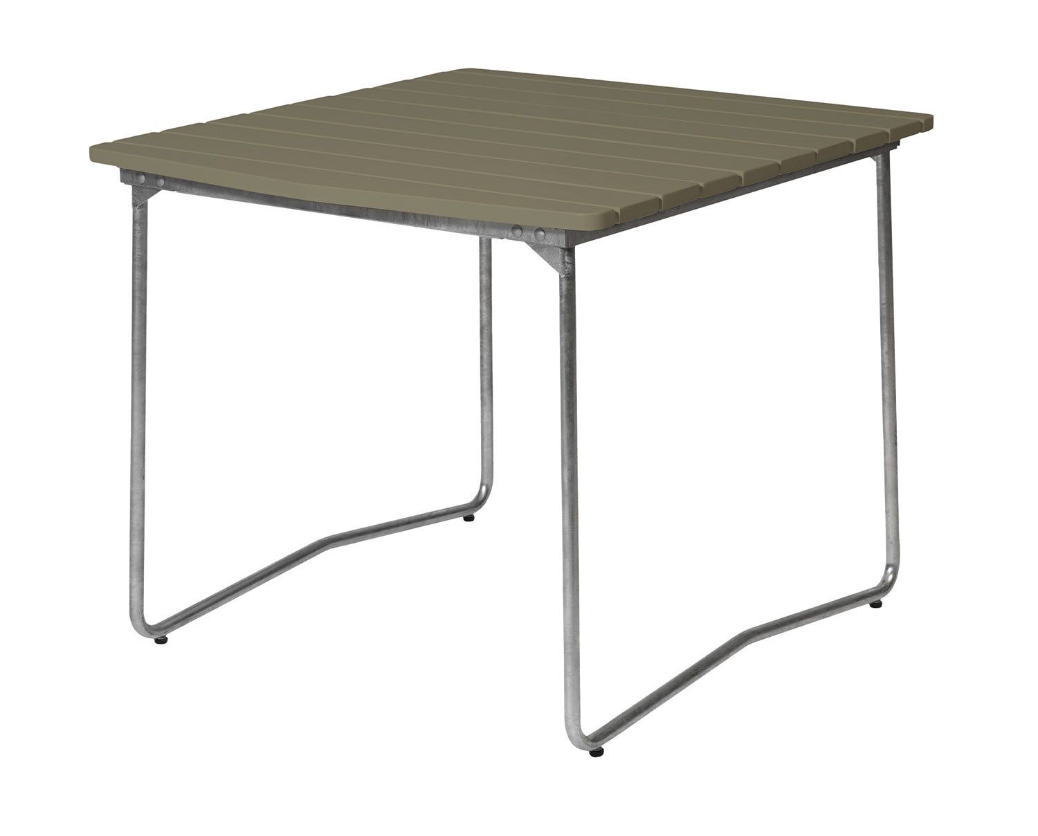 Bord B31 84 i ljusgrön lackad ek med varmförzinkat stativ