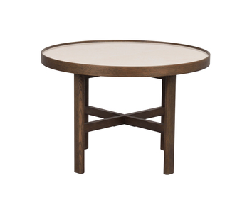 Marsden Soffbord Ø60 centimeter Keramik / Brunlackad Ek