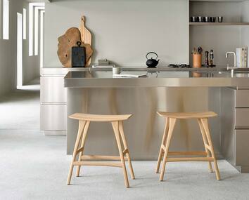 Osso Barpall vid köksö i stål