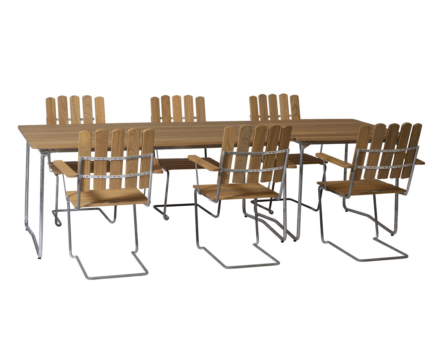 Bord B31 170 + Bord B31 84 + 6 st Fåtölj A2 Matgrupp i oljad ek