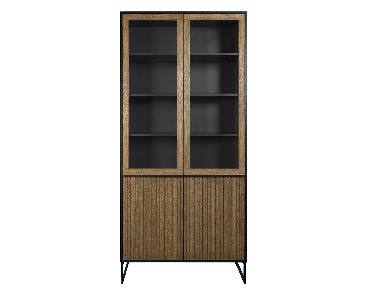 Line Vitrinskåp Burned Walnut/ Black