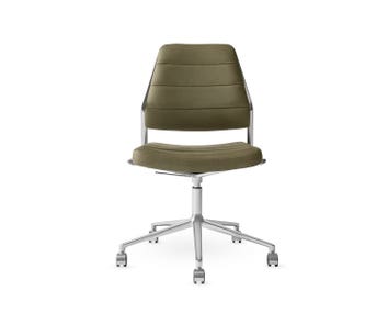 Vipp-454-Plus-Swivel-Chair-Bosco-Green-Leather-Castors