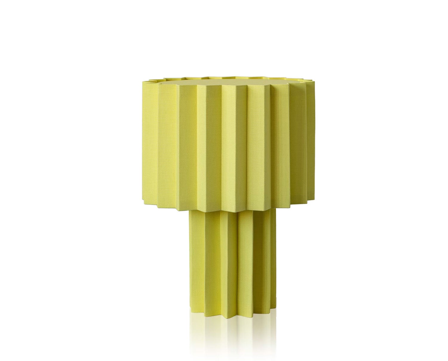 Plissé bordslampa gul från Örsjö Belysning