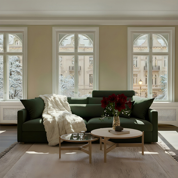 Haven-sofa-4seater-darkgreen-optic-table-winter-lifestyle