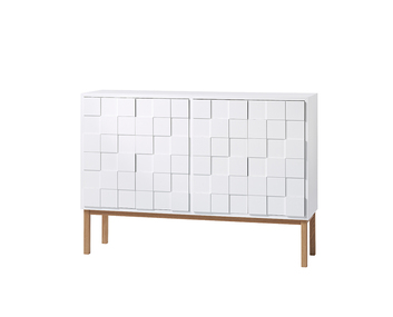 Collect 2010 Skåp Lågt  Vit / Vitoljad Ek