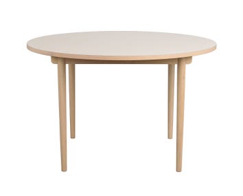 Fairmount Matbord i diameter 120 i beige HPL och vitpigmenterad ek