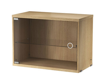 String Skåp med glasdörr i ek