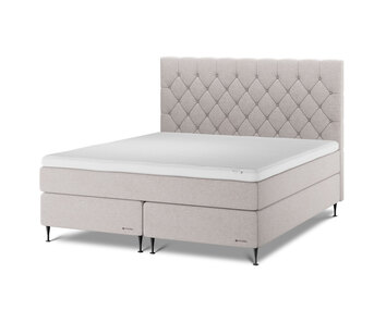 Family Komfort Kontinentalsäng 180x200 i tyget Osby Beige med knappad gavel