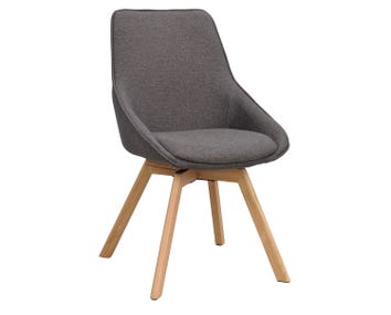 Alison stol i mörkgrått tyg, ekben