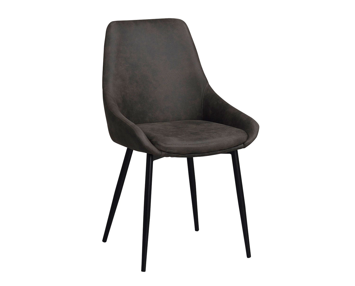 Sierra stol i mörkgrå microfibertyg