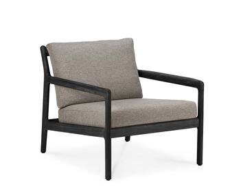 Jack Outdoor Loungefåtölj Svartlackad med dyna i färgen Mocha