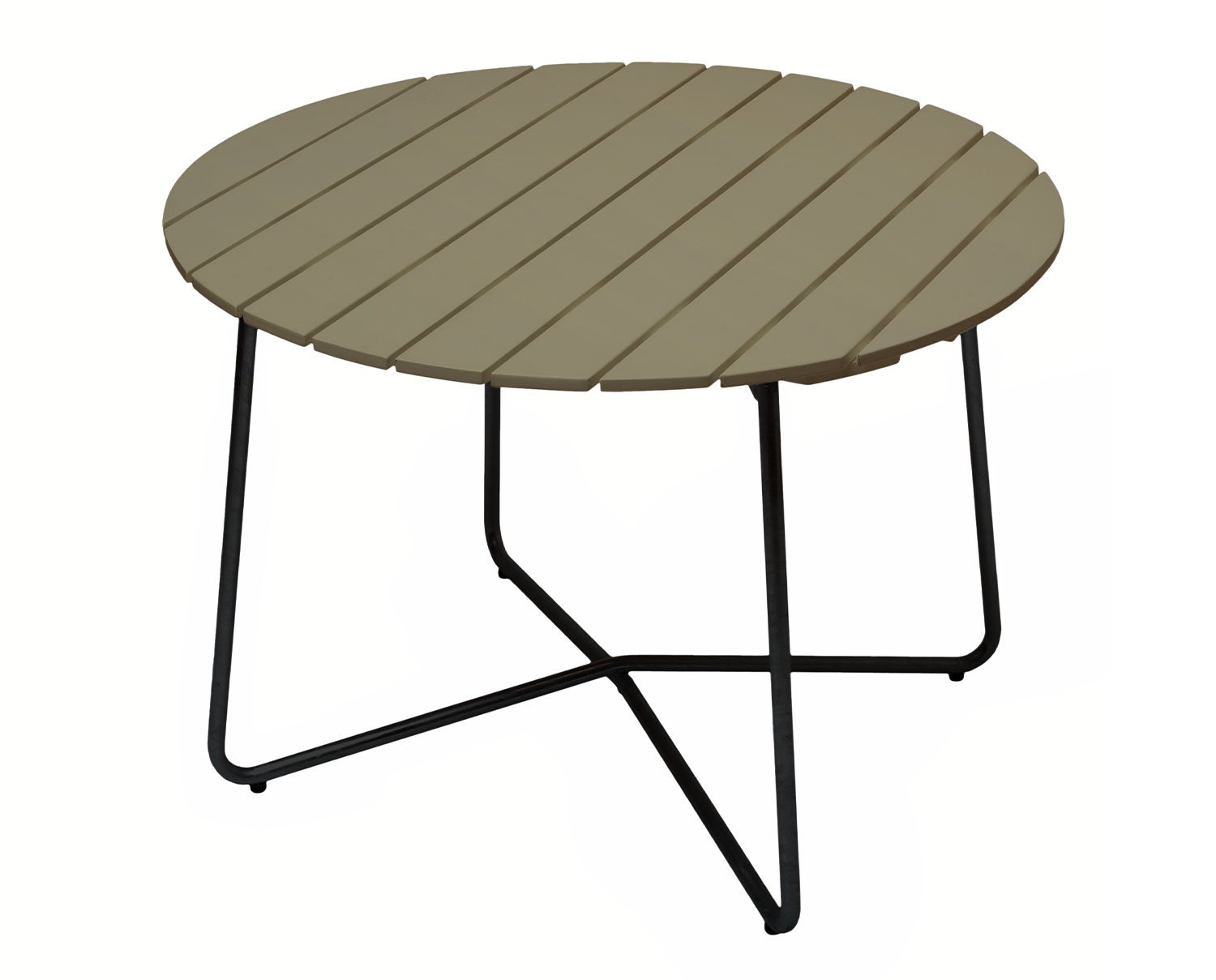 Bord 9A Ø100 i ljusgrön lackad ek med svart stativ