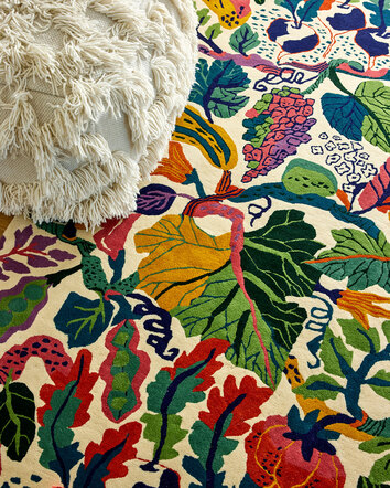 Heritage Garden Matta med fluffig puff