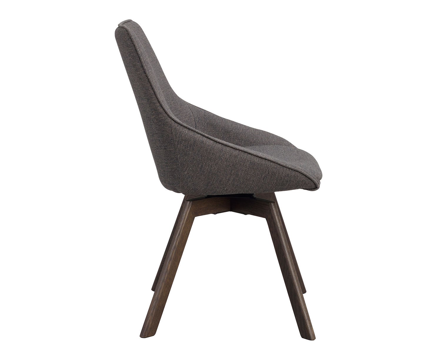 Alison stol i mörkgrått tyg, bruna ekben