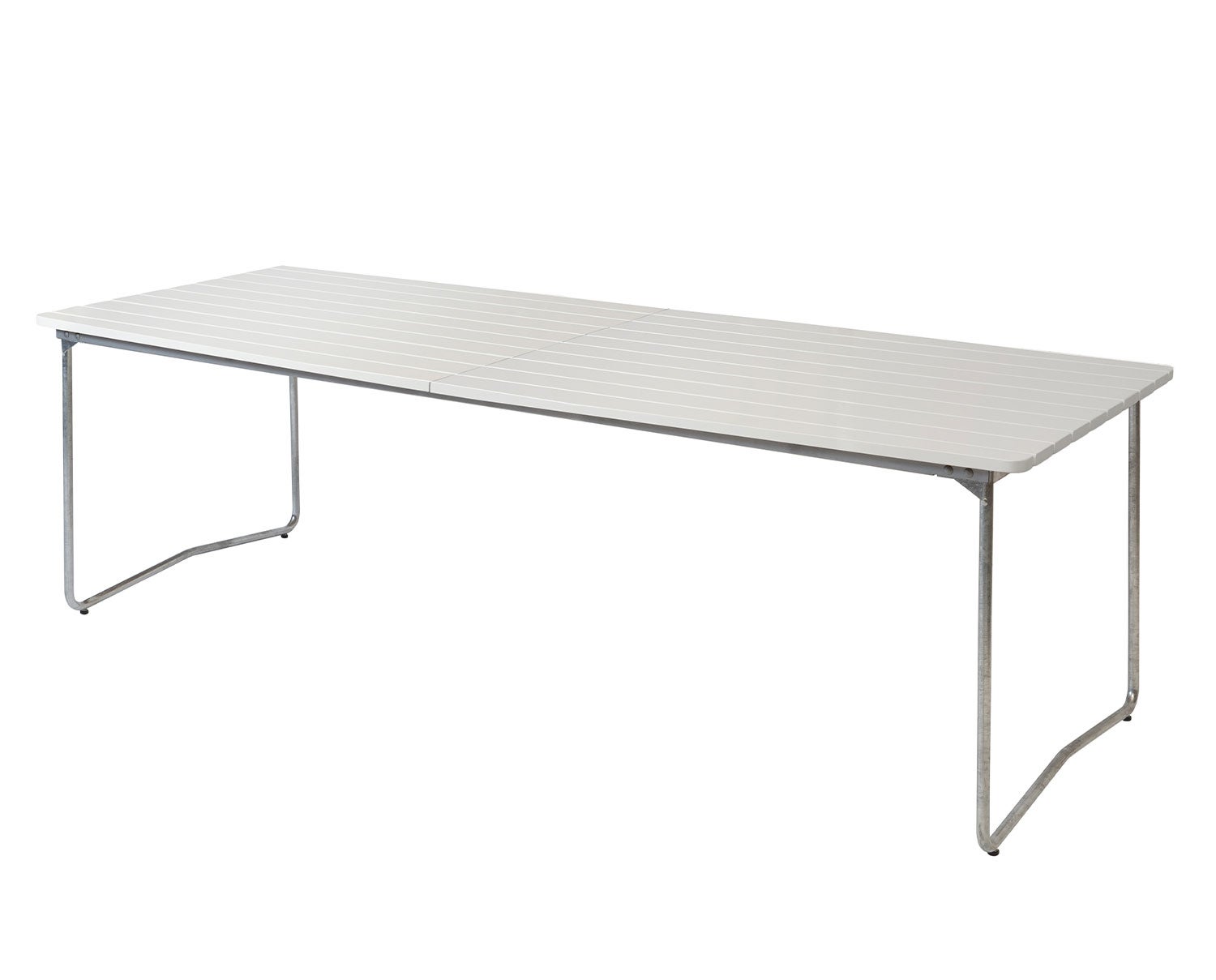 Bord B31 230 i vitlackad ek med varmförzinkat stativ