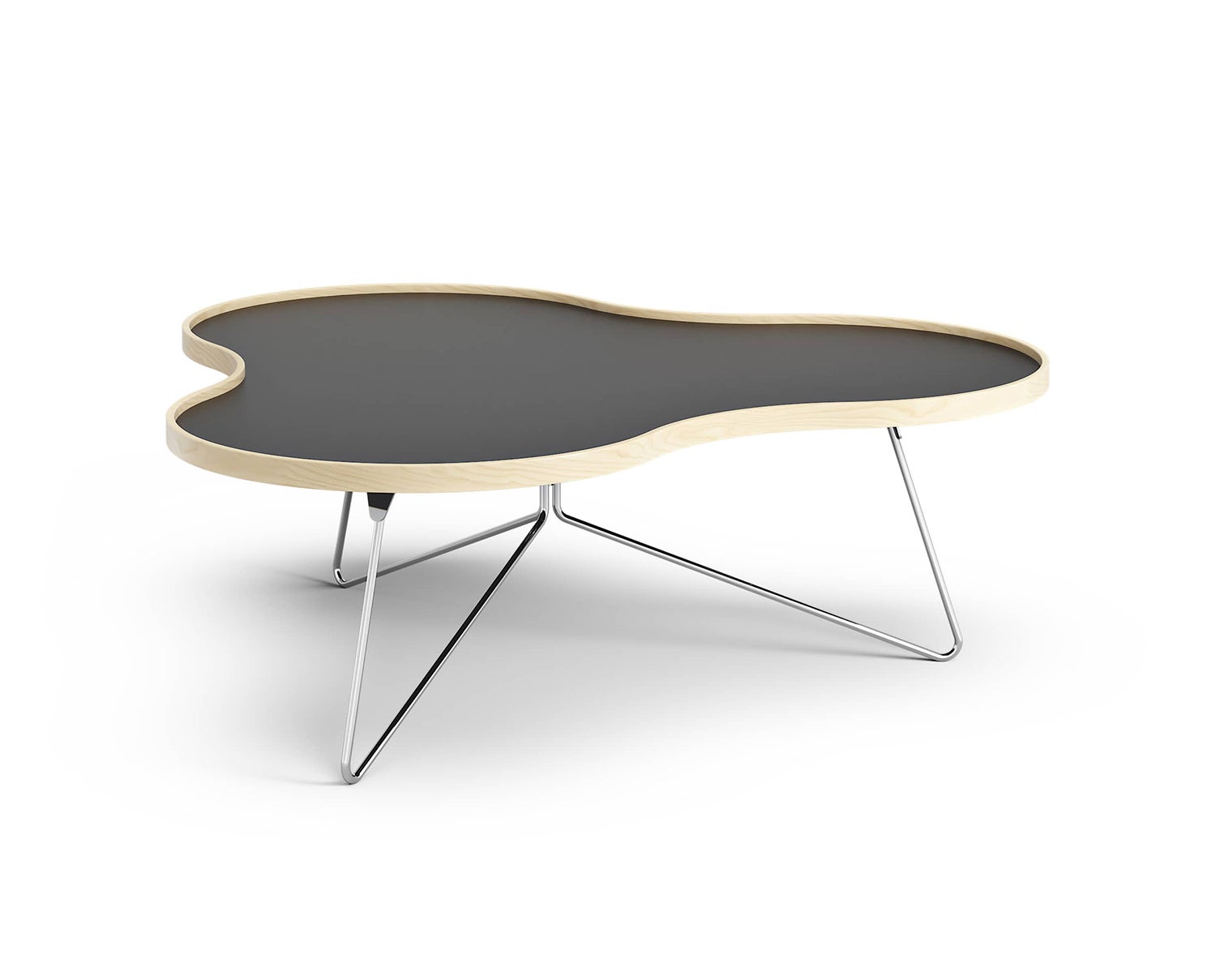 Flower-Table-114x107-Black-Laminate-Birch-Chrome-Metal-H39