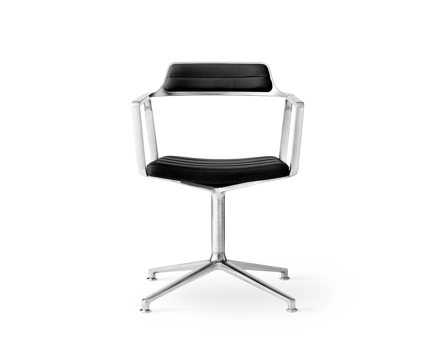 Vipp 452 Swivel Chair | Fötter | Polerat Aluminium, Svart Läder