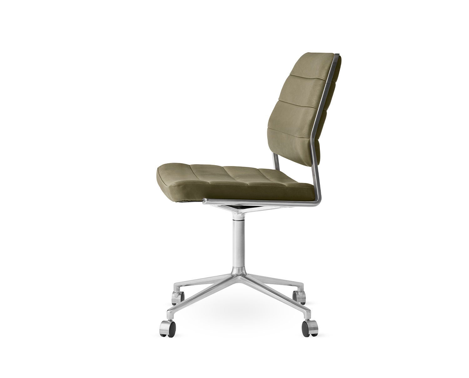 Vipp-454-Swivel-Chair-Bosco-Green-Leather-Castors-1