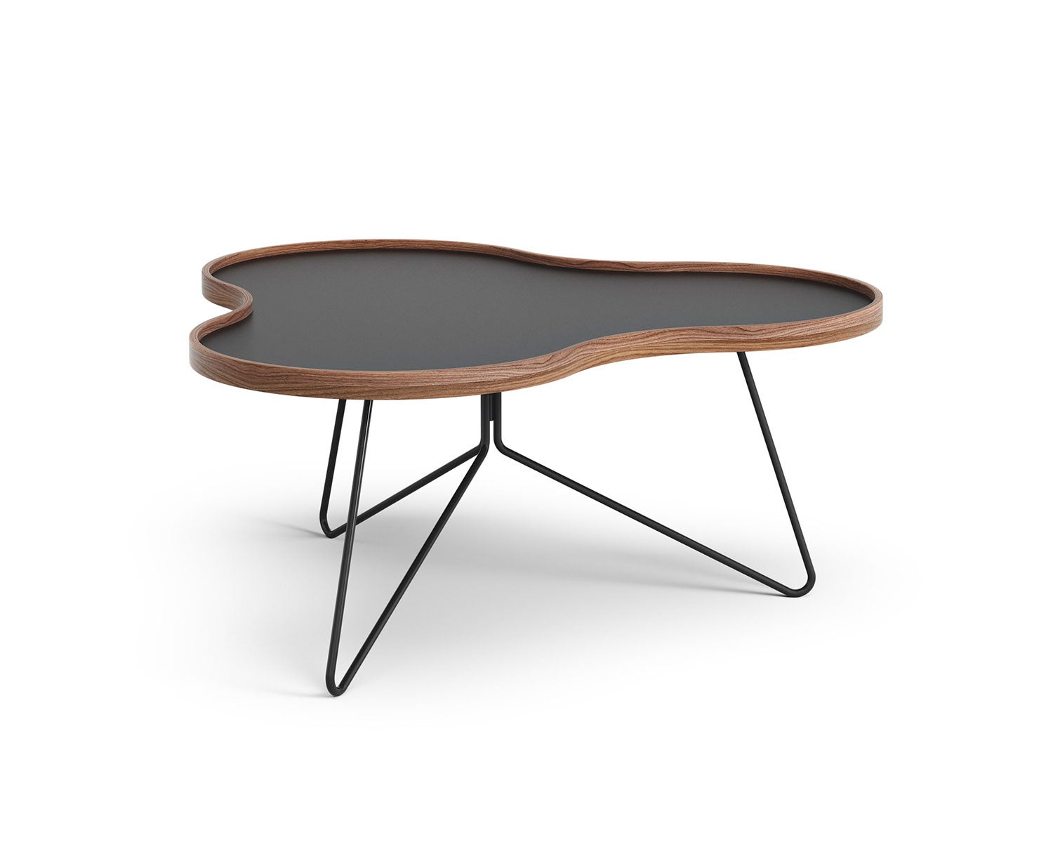 Flower-Table-90x84-Black-Laminate-Walnut-Black-Metal-H39