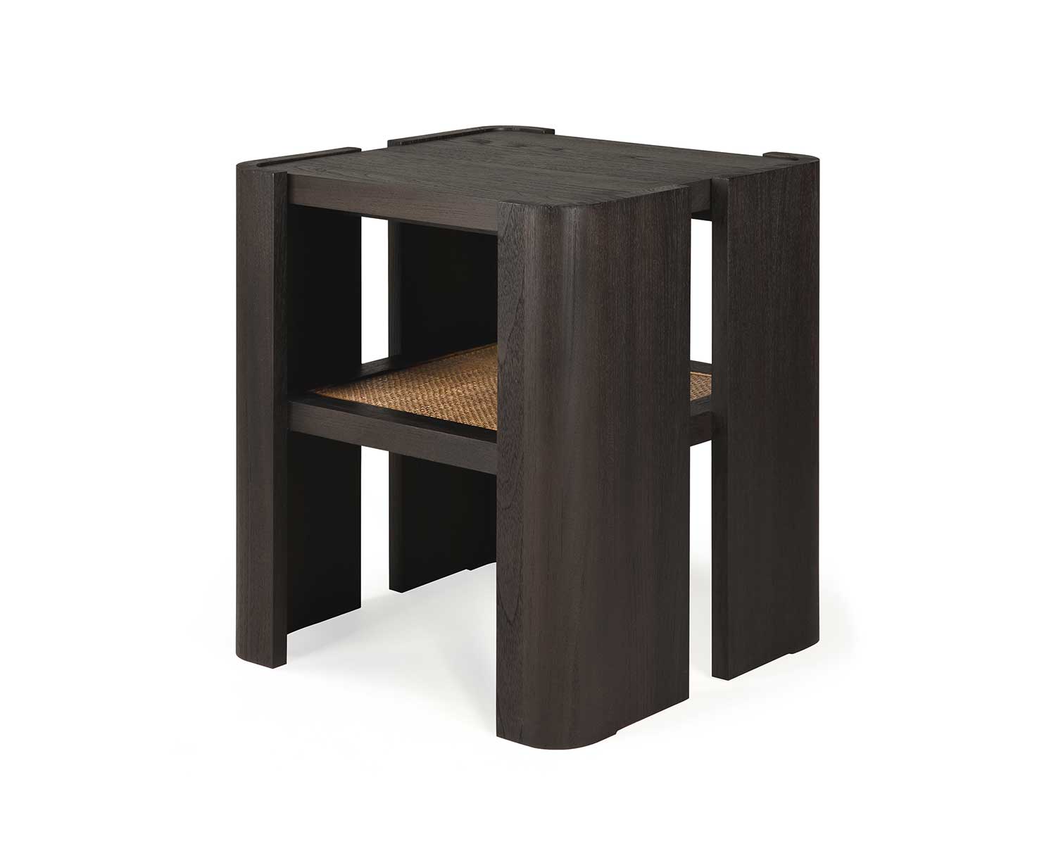 Ethnicraft-Panel-Side-Table-Dark-Brown-Teak-Rattan