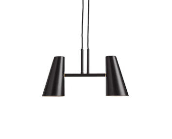 Cono Pendel med två skärmar i svart metall