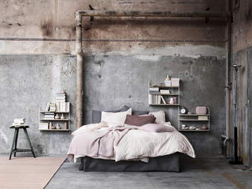 String pocket vit/ek. Inspiration till sovrummet
