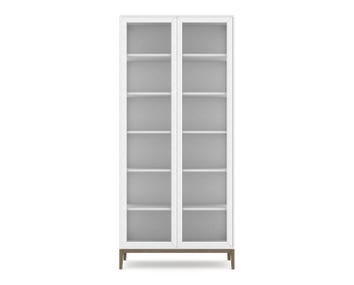 Edge 2.0 Vitrinskåp, 2 Dörrar | White/ Burned Walnut