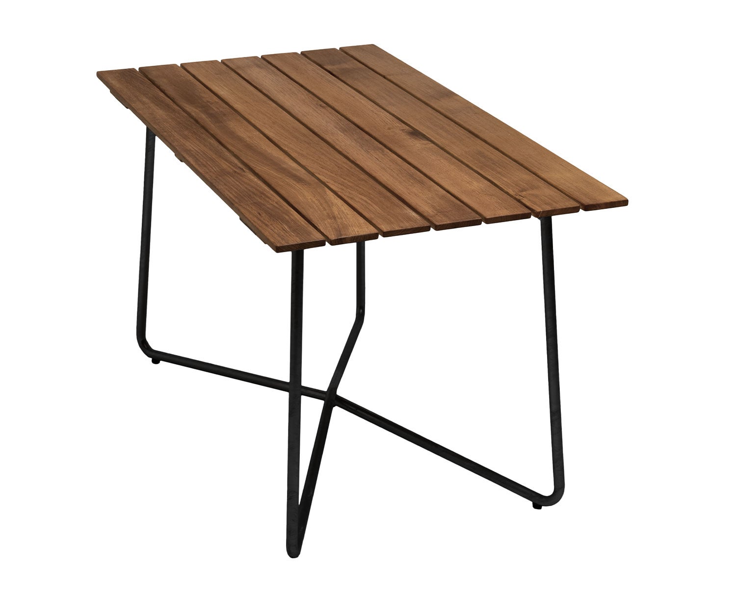 Bord B25A i teak med svart stativ