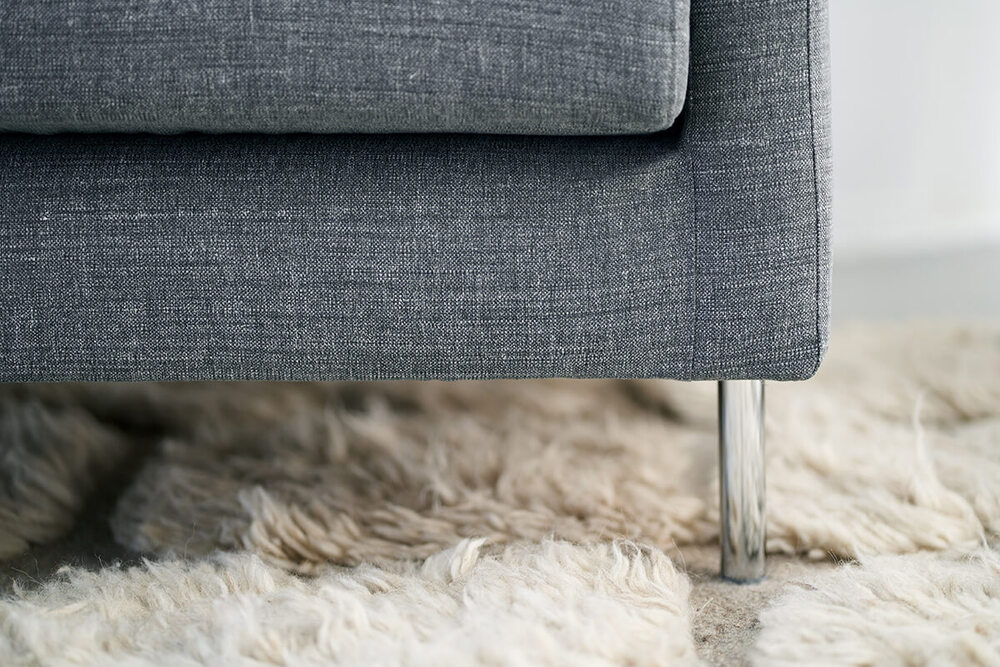 Sits Impulse soffa blågrå i tyg Caleido Stampato 10 Steel detalj