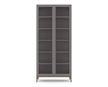 Edge 2.0 Vitrinskåp 2 Dörrar Grey / Burned Walnut