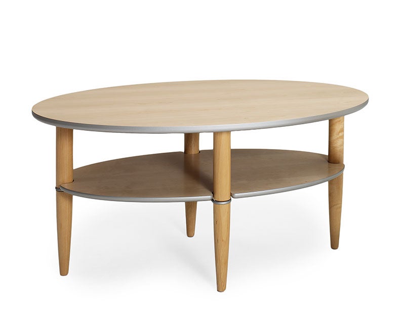 Madrid Soffbord 110 | Björk/Silverkant