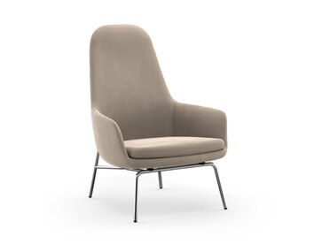 Era Lounge Chair Hög Kromben i tyget City Velvet 96