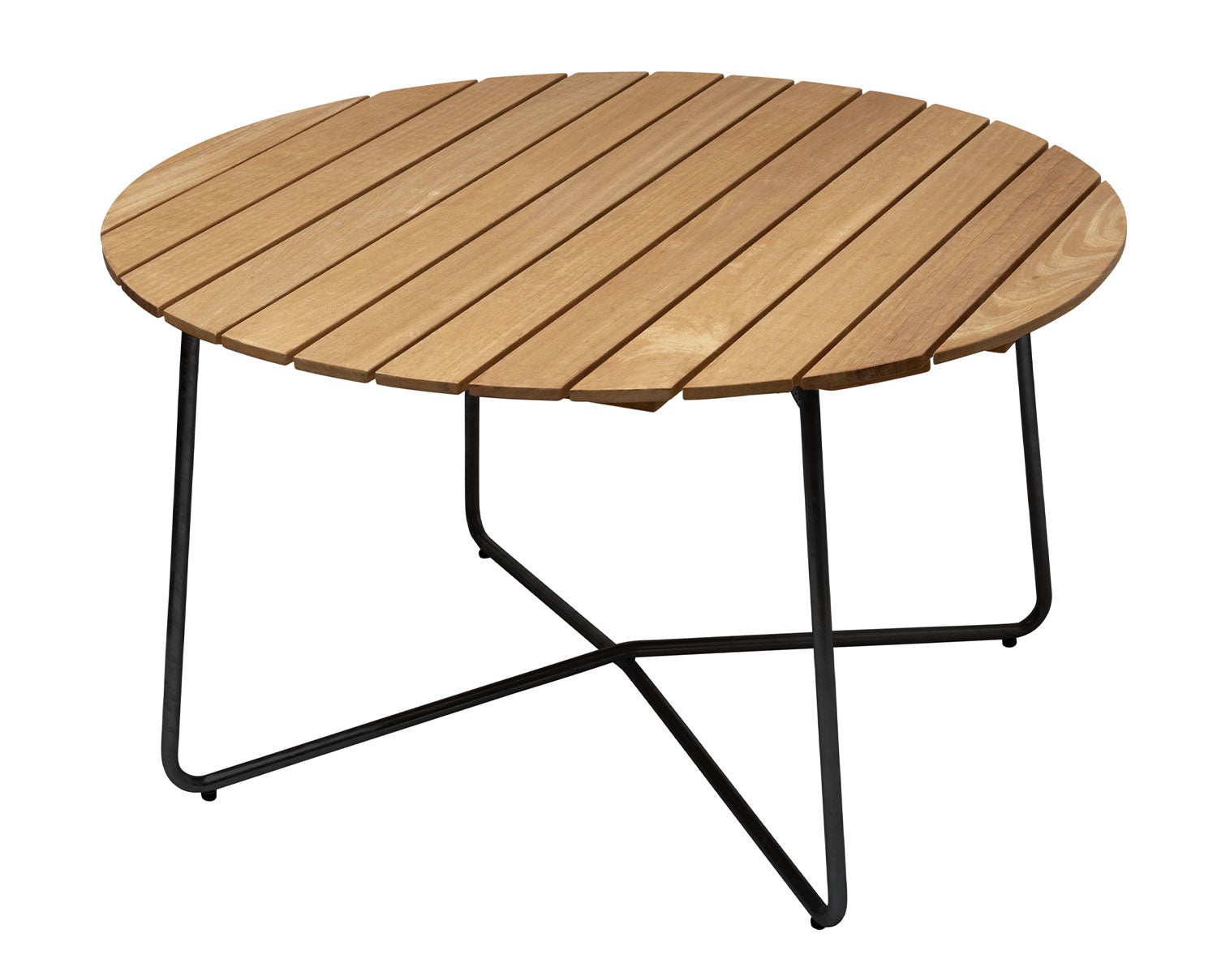 Bord 9A Ø120 i oljad ek med svart stativ