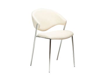 Zone stol i Simply Beige Bouclé snett framifrån