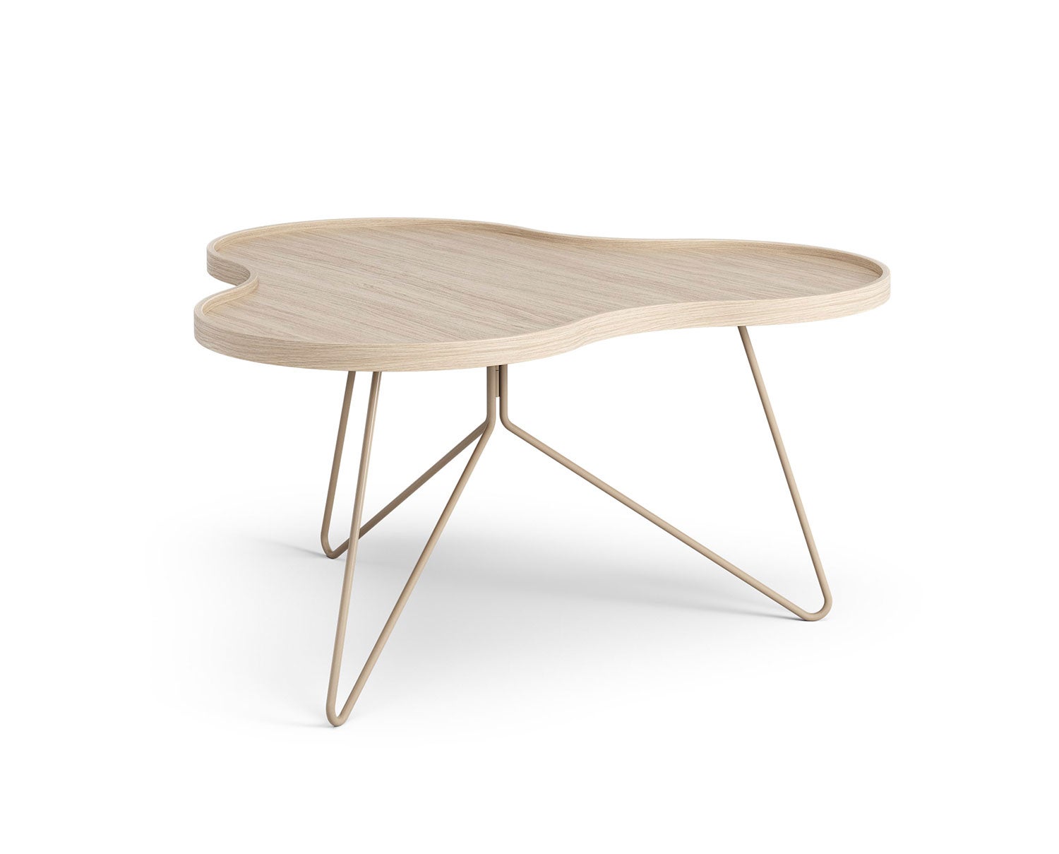 Flower-Mono-Table-90x84-Whitepigmented-Oak-Nutmeg-Metal-H45
