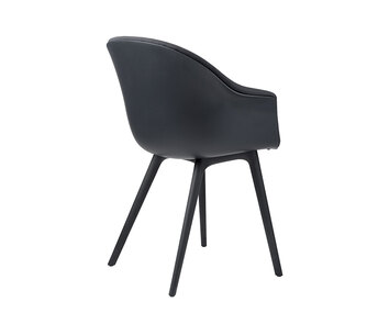 Bat_DiningChair_Plastic_FrontUpholstered_Black_Black_Kvadrat_TwillWeave-190_B3Q