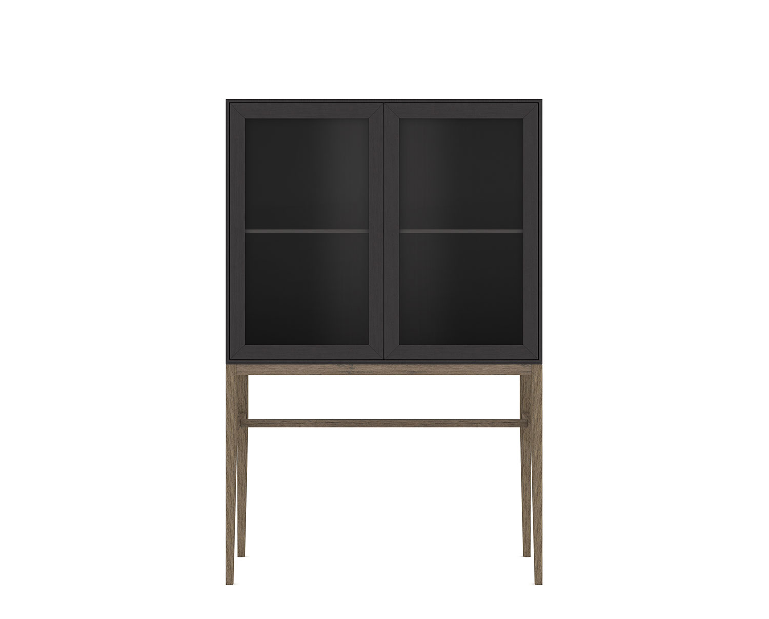 Edge 2.0 Vitrinskåp Hög | Black/ Burned Walnut