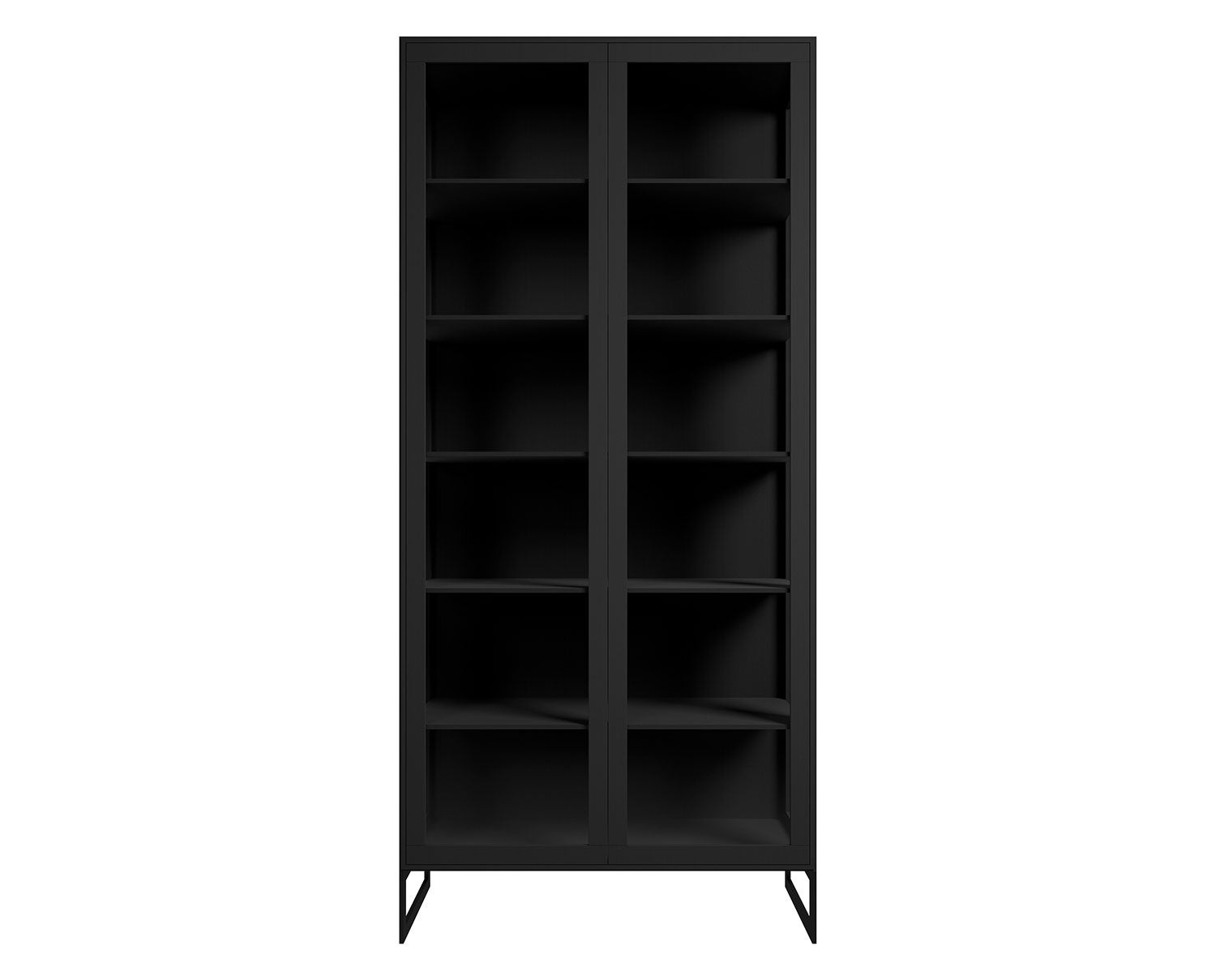 Line Vitrinskåp Svart Glasdörrar