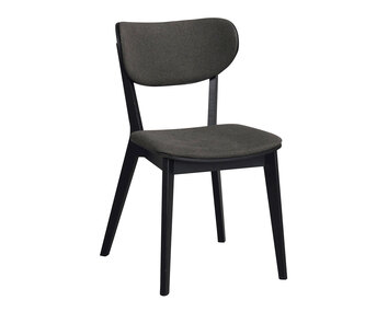 Kato Stol | Svart ek, mörkgrått tyg