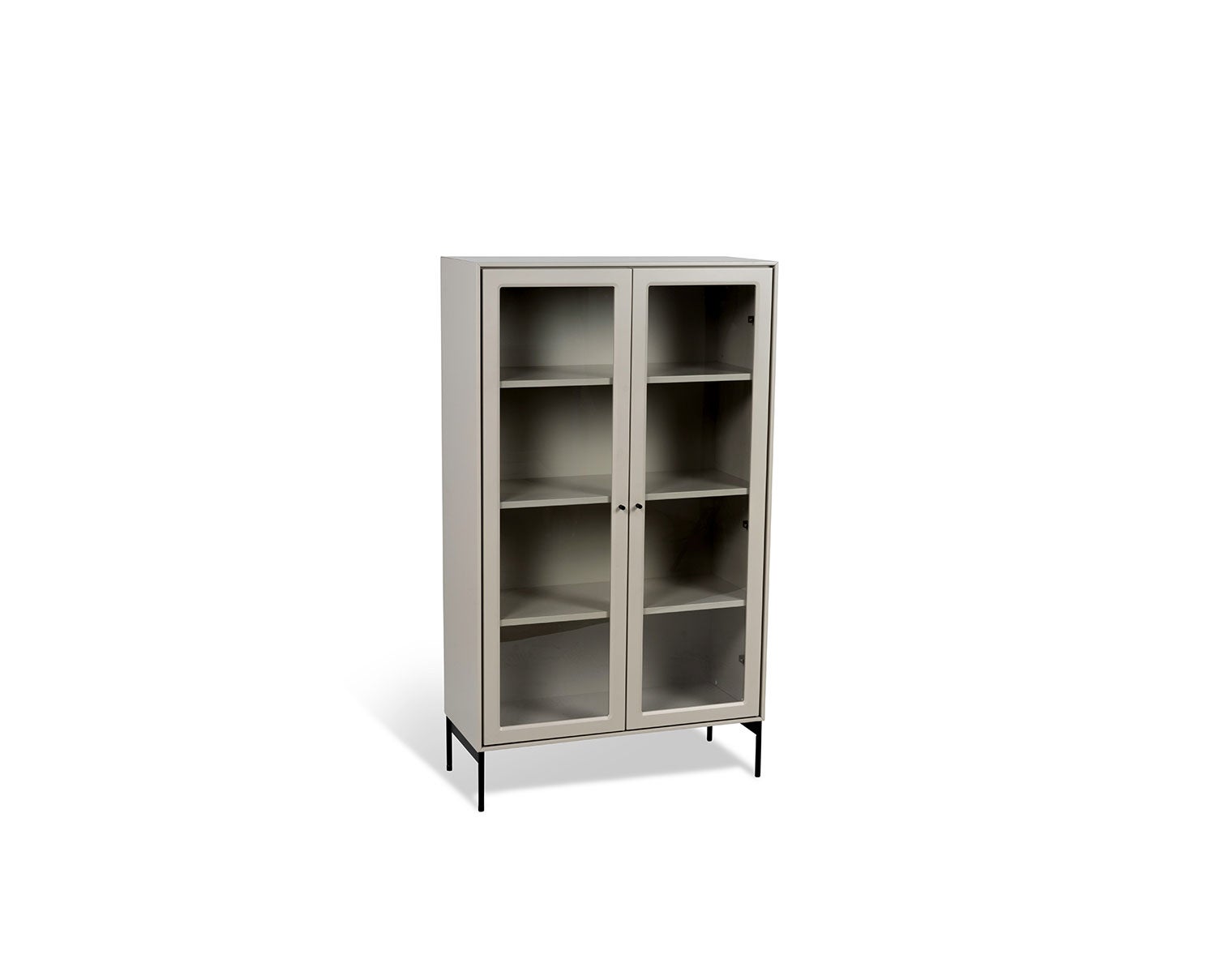 Volt Skåp Glasdörr 130 | Beige / Svart | Mavis | Tibergs Möbler