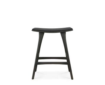 Osso Barpall Svart Ek Svart Läder