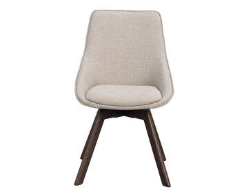 Alison stol i beige tyg, bruna ekben