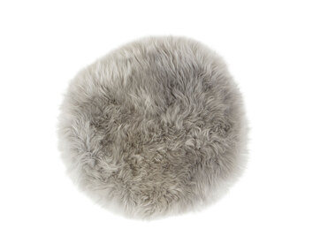 Moa rund långhårig sittdyna Ø36 cm i färg grå från Shepherd