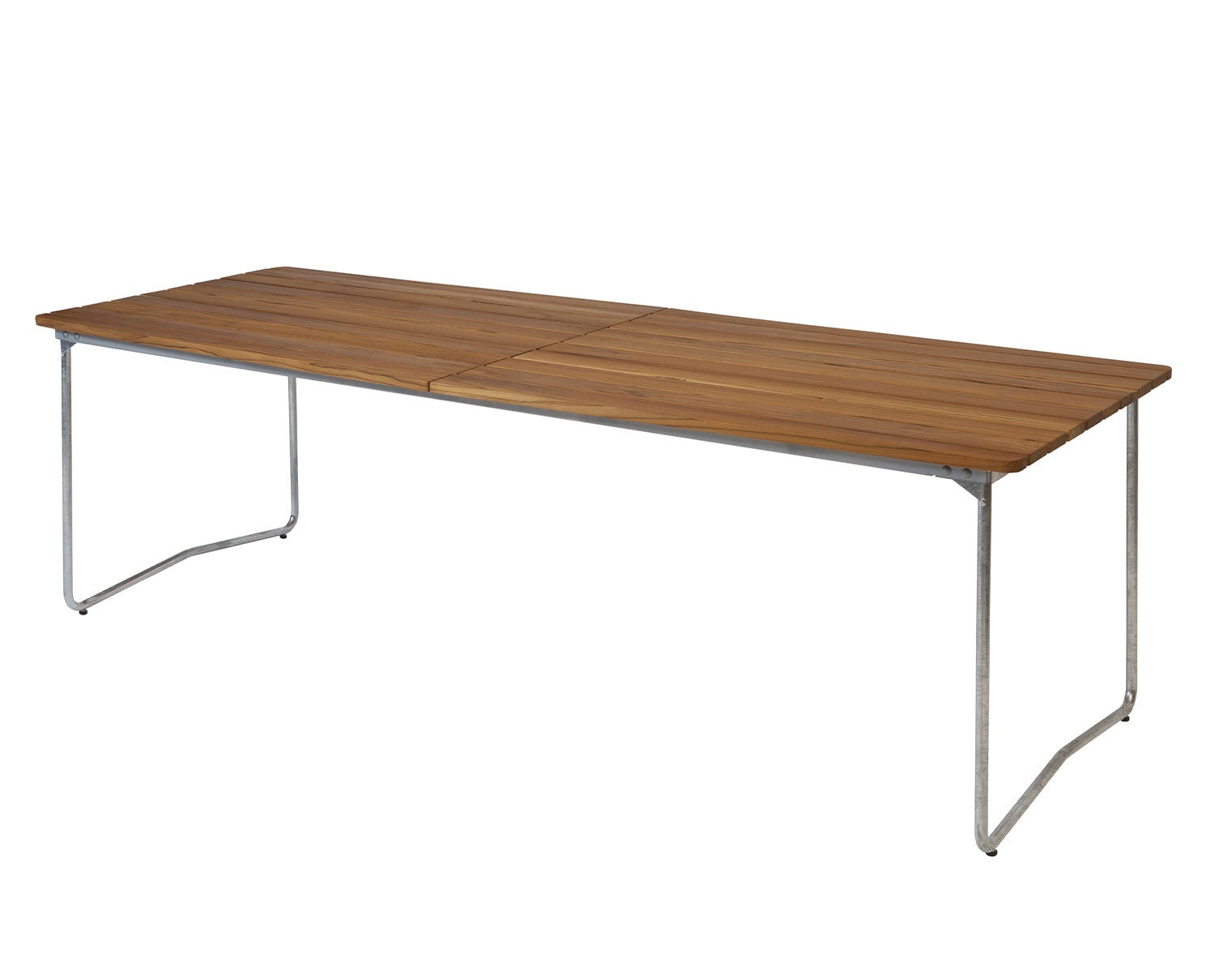 Bord B31 230 i obehandlad teak med varmförzinkat stativ