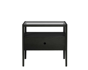 Spindle Sängbord Svart Ek