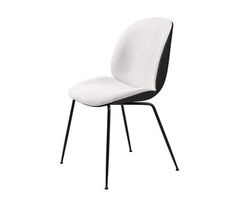 Beetle stol, Conic metallben - Svart baksida i plast, klädd sits i tyg Light Bouclé