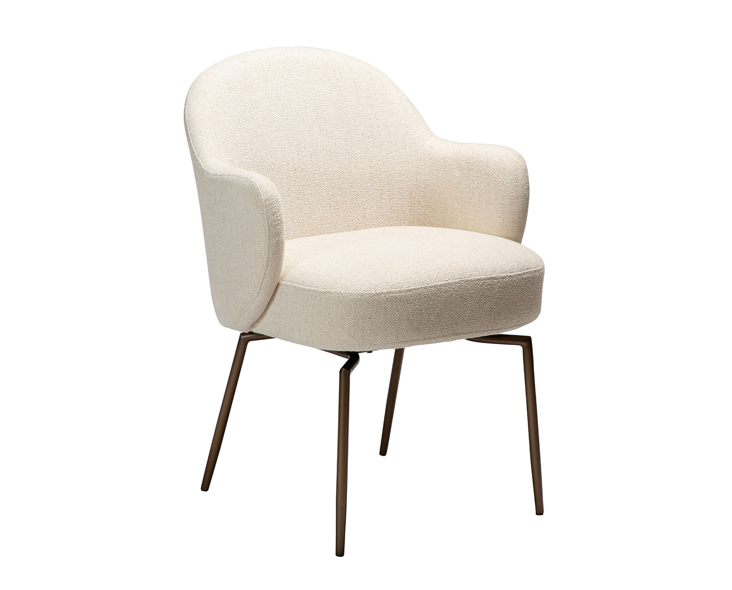 Bae Snurrstol | Simply Beige Bouclé/Antique Brass